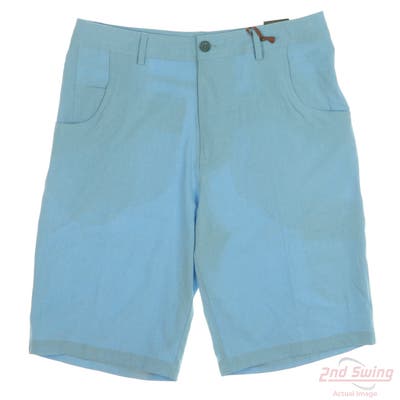 New Mens Straight Down Shorts 32 Blue MSRP $90