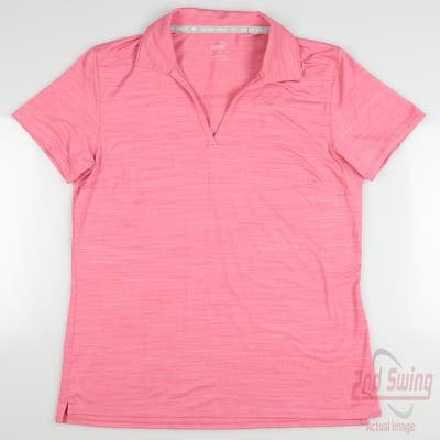 New Womens Puma Cloudspun Coast Polo Small S Rapture Rose MSRP $55 532991-10