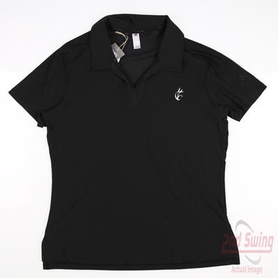 New W/ Logo Womens Adidas Golf Polo Small S Black MSRP $65 GV0202