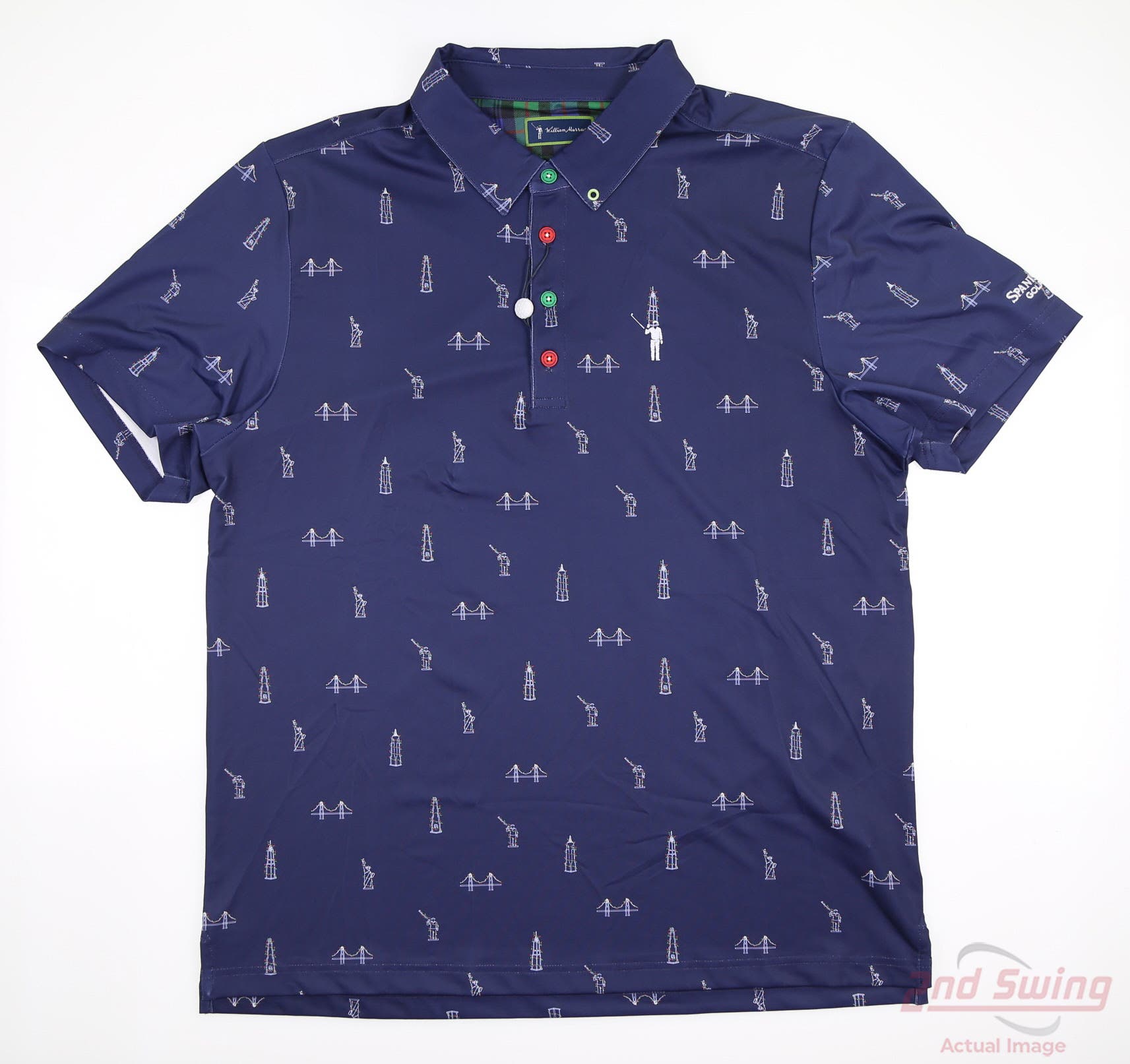 New W/ Logo Mens William Murray Golf Polo Large L Navy Blue MSRP $90 ...