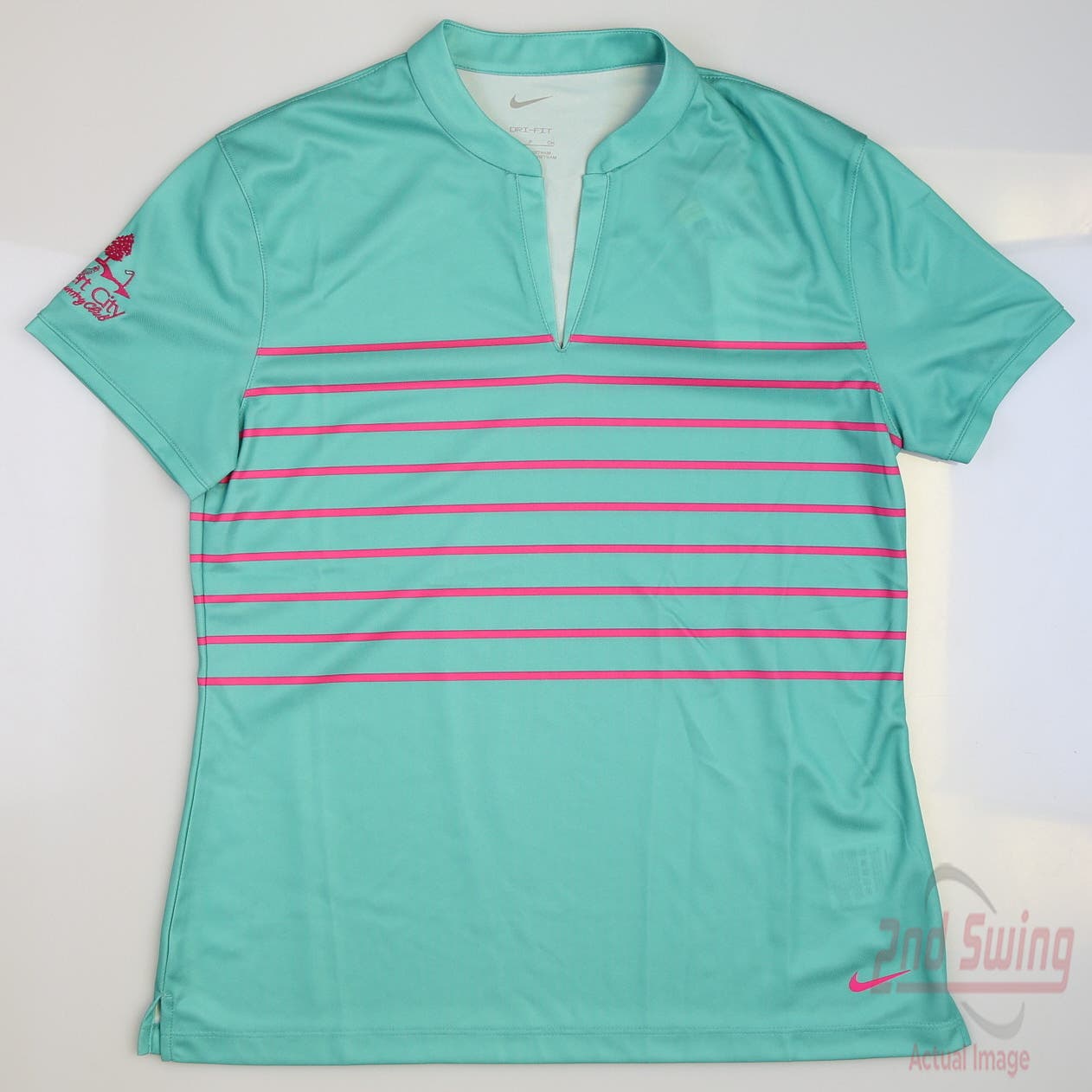 Nike Women's Polo Shirt in Pink & Blue