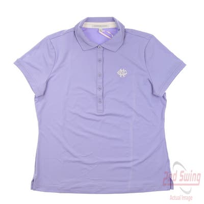 New W/ Logo Womens Fairway & Greene Claire Polo Small S Cornflower MSRP $108