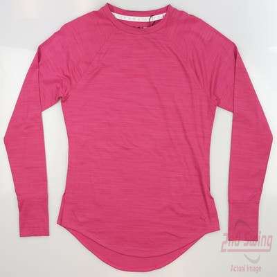 New Womens Puma Long Sleeve Golf Crew Neck Small S Orchid Pink MSRP $70