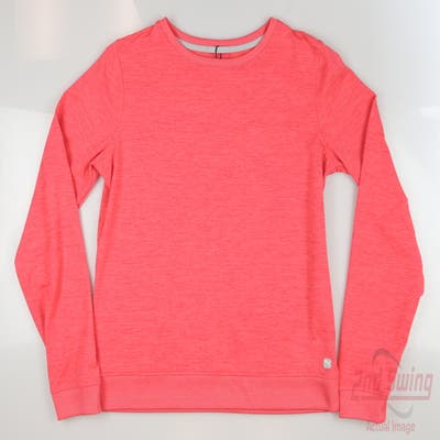 New Womens Puma Long Sleeve Golf Crew Neck Small S Loveable Heather Pink MSRP $70