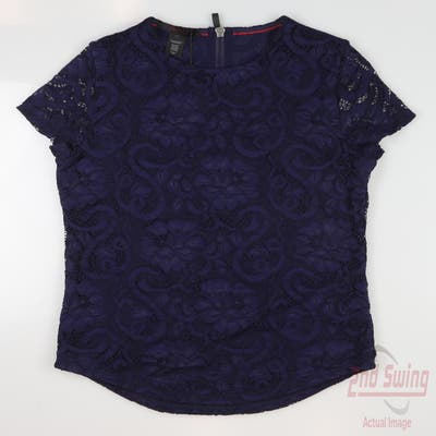 New Womens Greyson Lennox Lace Tee X-Small XS Midnight Sky MSRP $108