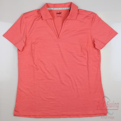 New Womens Puma Cloudspun Coast Polo Small S Loveable Heather MSRP $55