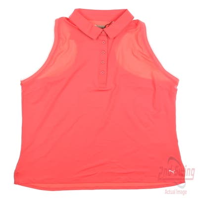 New Womens Puma Sleeveless Golf Polo Small S Loveable Pink MSRP $65