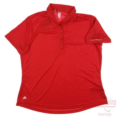 New W/ Logo Womens Adidas Golf Polo Small S Collegiate Red MSRP $55