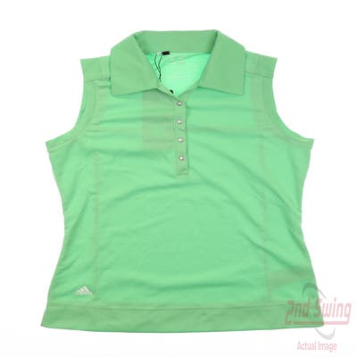 New Womens Adidas Sleeveless Golf Polo X-Small XS Green MSRP $55