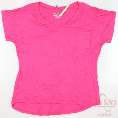 New Womens Straight Down Golf T-Shirt X-Small XS Pink MSRP $55