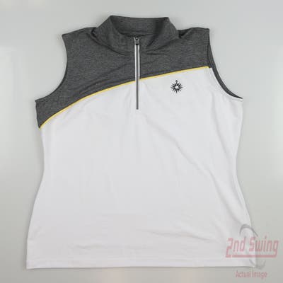 New W/ Logo Womens EP NY Golf Sleeveless Polo Medium M Gray MSRP $80