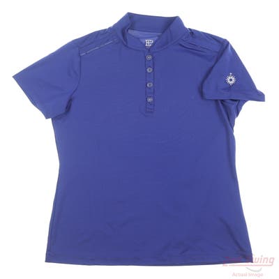 New W/ Logo Womens EP NY Golf Polo Large L Purple MSRP $84