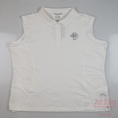 New W/ Logo Womens Cutter & Buck Sleeveless Polo X-Large XL White MSRP $50