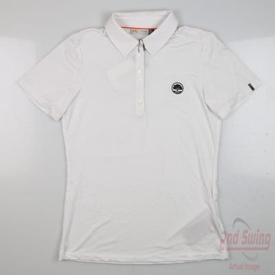 New W/ Logo Womens KJUS Polo X-Large XL White MSRP $100