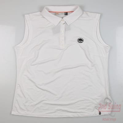 New W/ Logo Womens KJUS Sleeveless Polo Large L White MSRP $100