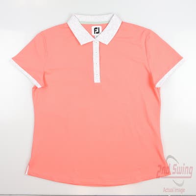 New Womens Footjoy Golf Polo Medium M Peach MSRP $80