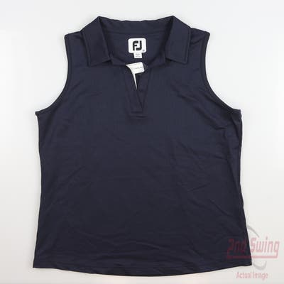 New Womens Footjoy Golf Sleeveless Polo Medium M Navy Blue MSRP $80