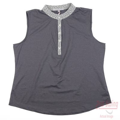 New Womens Fairway & Greene Tabby Sleeveless Polo X-Large XL Gray MSRP $103