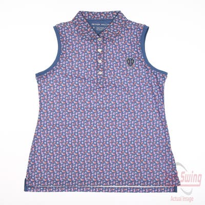 New W/ Logo Womens Peter Millar Sleeveless Polo Small S Multi MSRP $85