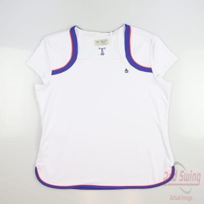 New W/ Logo Womens Penguin Polo Large L White MSRP $70