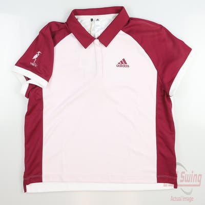New W/ Logo Womens Adidas Golf Polo Medium M Pink MSRP $65