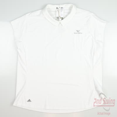 New W/ Logo Womens Adidas Golf Polo Large L White MSRP $60