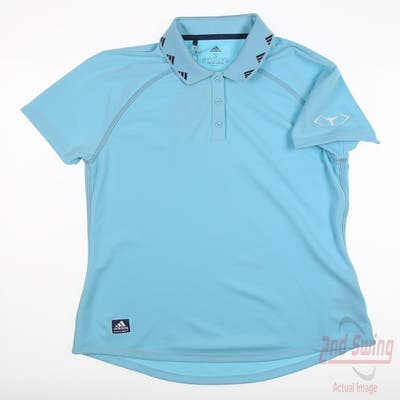 New W/ Logo Womens Adidas Golf Polo Small S Blue MSRP $70