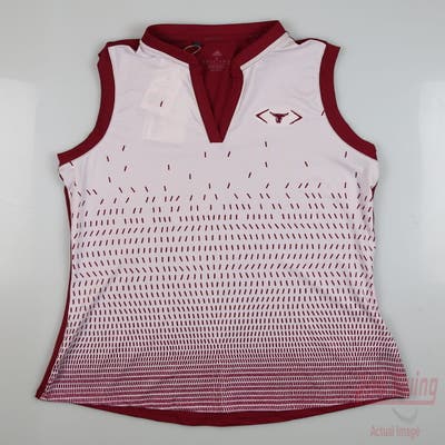 New W/ Logo Womens Adidas Gradient Sleeveless Polo X-Small XS Pink MSRP $70