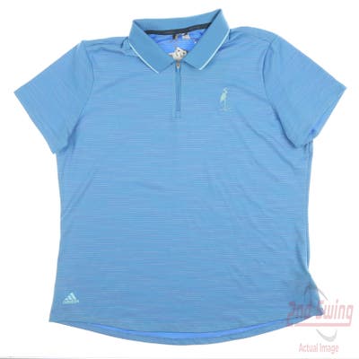 New W/ Logo Womens Adidas Golf Polo X-Large XL Blue MSRP $65