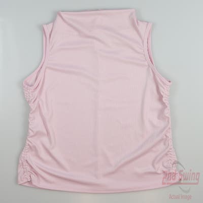 New Womens Lucky In Love Golf Sleeveless Polo Small S Pink MSRP $72