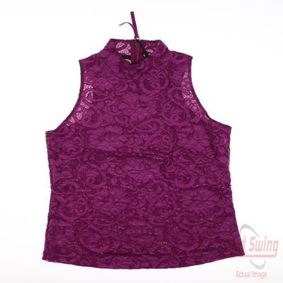 New Womens Greyson Sleeveless Polo Medium M Purple MSRP $119