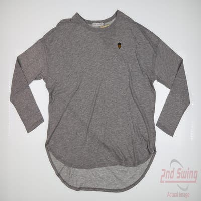 New W/ Logo Womens Peter Millar Long Sleeve Large L Gray MSRP $75