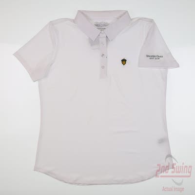 New W/ Logo Womens Straight Down Polo X-Large XL White MSRP $99