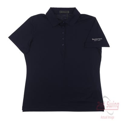 New W/ Logo Womens G-Fore Polo Large L Navy Blue MSRP $120