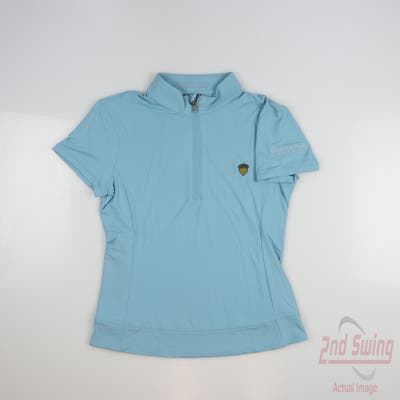 New W/ Logo Womens Greyson Polo Small S Blue MSRP $128