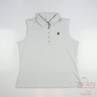 New W/ Logo Womens Dunning Sleeveless Polo Medium M Gray MSRP $85