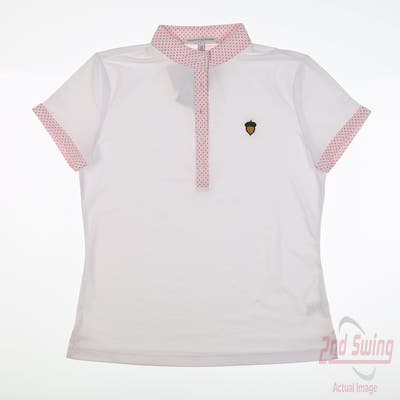 New W/ Logo Womens Fairway & Greene Polo X-Small XS White MSRP $99