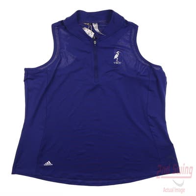 New W/ Logo Womens Adidas Racerback Sleeveless Polo Medium M Purple MSRP $55