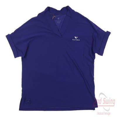 New W/ Logo Womens Adidas Go-To Polo Large L Purple MSRP $55