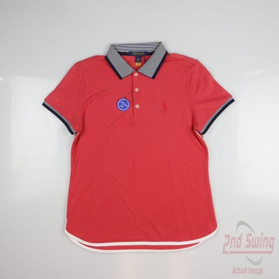 New Womens Ralph Lauren Golf Polo Medium M Red MSRP $90