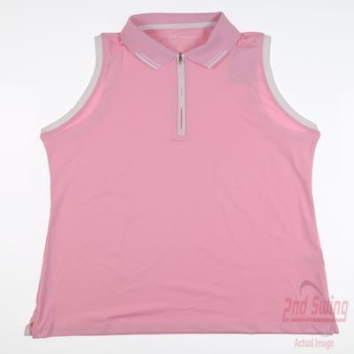 New Womens Peter Millar Sleeveless Polo Medium M Pink MSRP $90