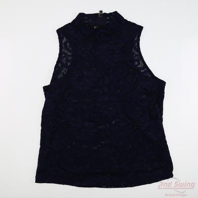 New Womens Greyson Sleeveless Polo X-Small XS Navy Blue MSRP $100