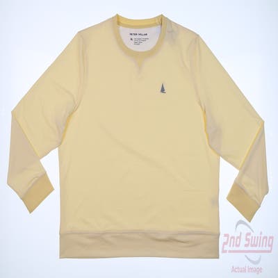 New W/ Logo Womens Peter Millar Sweatshirt X-Large XL Yellow MSRP $130