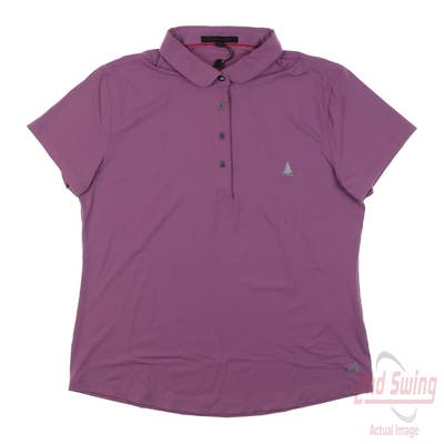 New W/ Logo Womens Greyson Polo Large L Plum MSRP $104