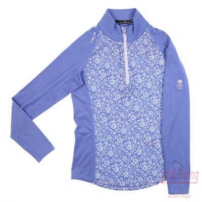 New W/ Logo Womens Ralph Lauren RLX Golf 1/4 Zip Pullover X-Small XS Purple MSRP $148