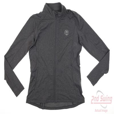 New W/ Logo Womens Level Wear Alyssa Full Zip Mock Neck Medium M Gray MSRP $85