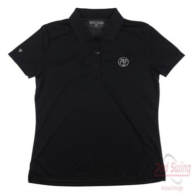 New W/ Logo Womens Level Wear Lotus Polo Medium M Black MSRP $50