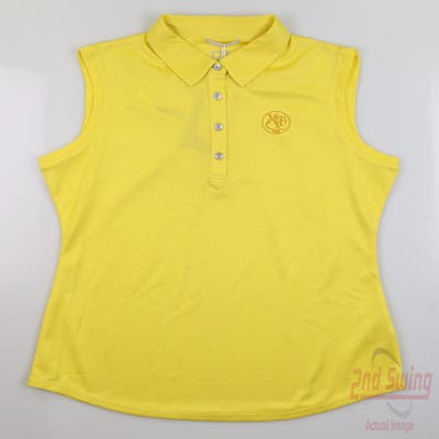 New W/ Logo Womens Cutter & Buck Golf Sleeveless Polo Small S Yellow MSRP $60