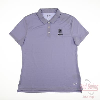 New W/ Logo Womens Nike Polo Large L Gray MSRP $59