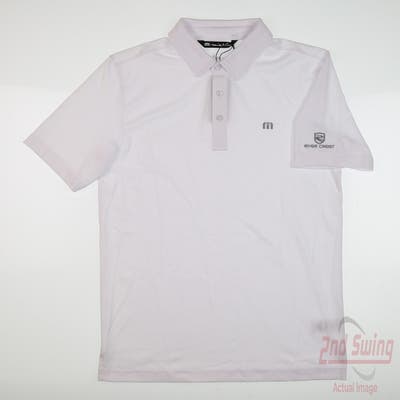 New W/ Logo Mens Travis Mathew Polo Small S White MSRP $90